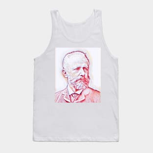 Pyotr Ilyich Tchaikovsky Portrait | Pyotr Ilyich Tchaikovsky Artwork | Line Art Tank Top